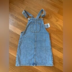 NWT Mango Kids denim overall dress - fits size 8Y